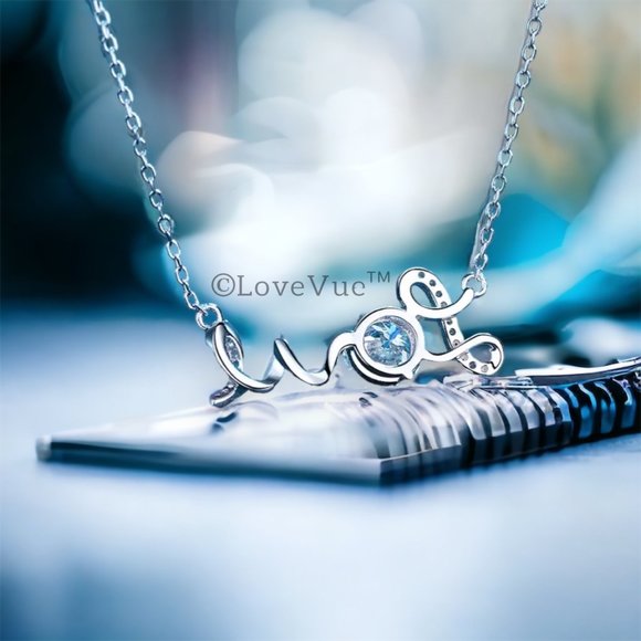 Certified 1ct. t.w. Diamond Moissanite Love Necklace - Picture 3 of 13